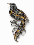 VANA RAVEN SILVER PENDANT-BROOCH
