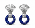 VANTA LAPIS PLATINUM FAN DROP EARRINGS