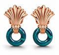 VANTA AZURE MALACHITE ROSE GOLD FAN EARRINGS