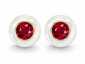 HALO Mother-of-Pearl Ruby Earrings