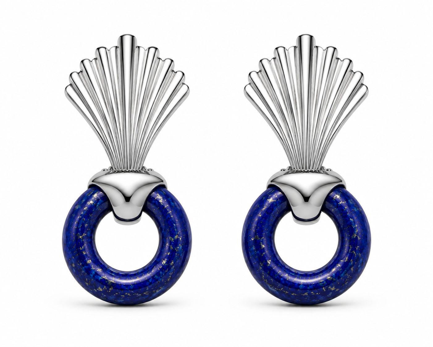 VANTA LAPIS PLATINUM ARCH FAN EARRINGS