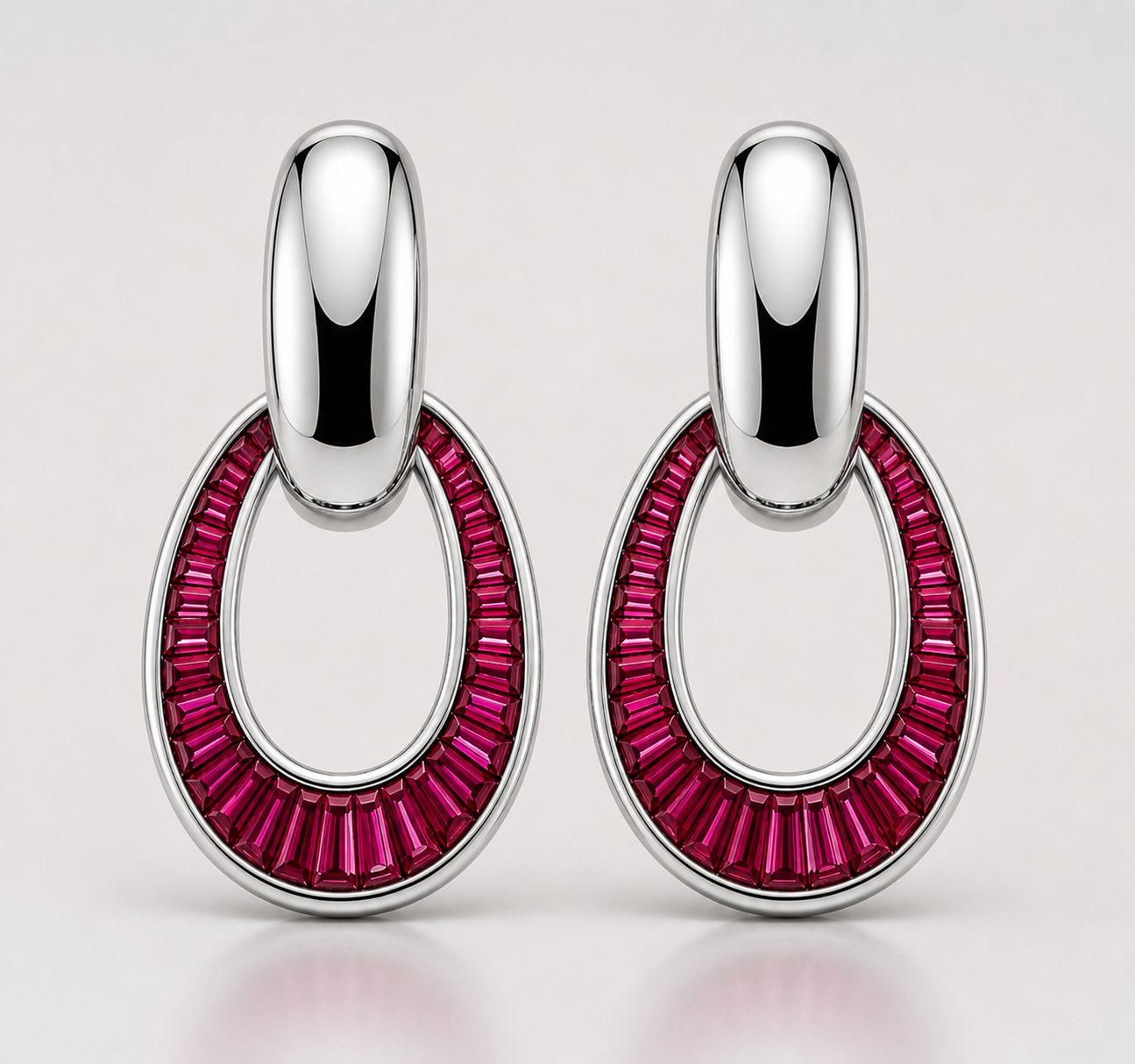 OVALE RUBY DROP EARRINGS