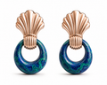 VANTA AZURE MALACHITE FAN EARRINGS