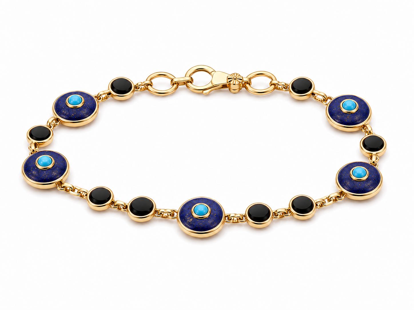 HALO Lapis Turquoise Onyx Bracelet
