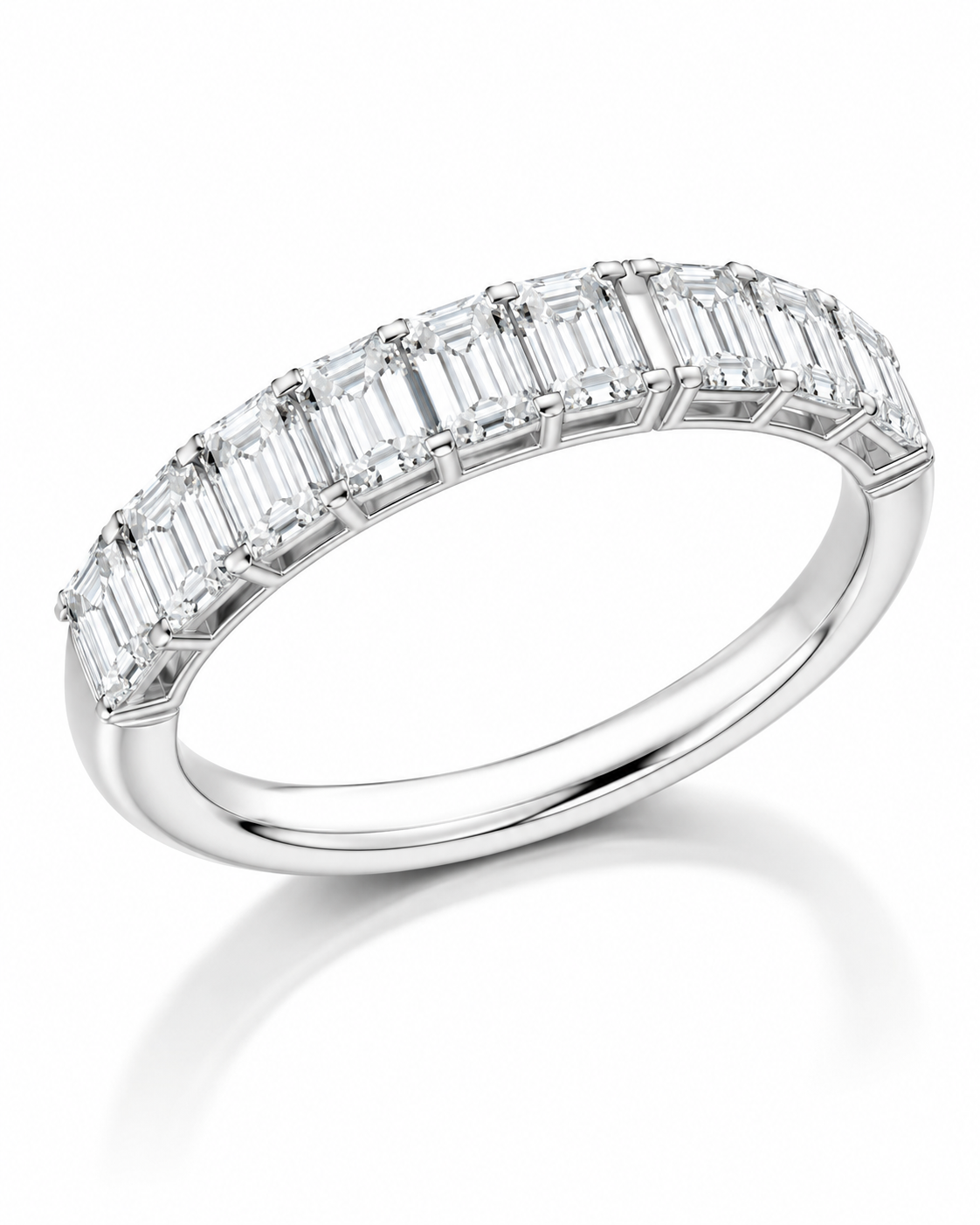 STEP RIVIÈRE EMERALD-CUT DIAMOND HALF-ETERNITY BAND