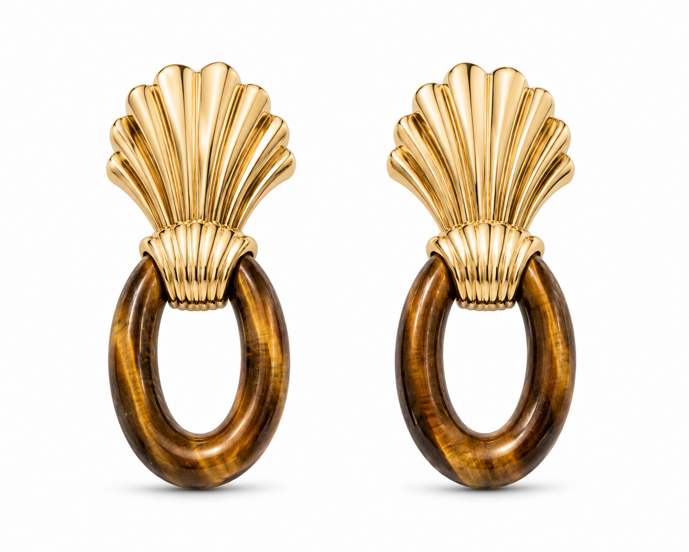 VANTA TIGER’S EYE FAN DROP EARRINGS