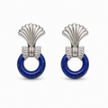 VANTA LAPIS PLATINUM FAN EARRINGS