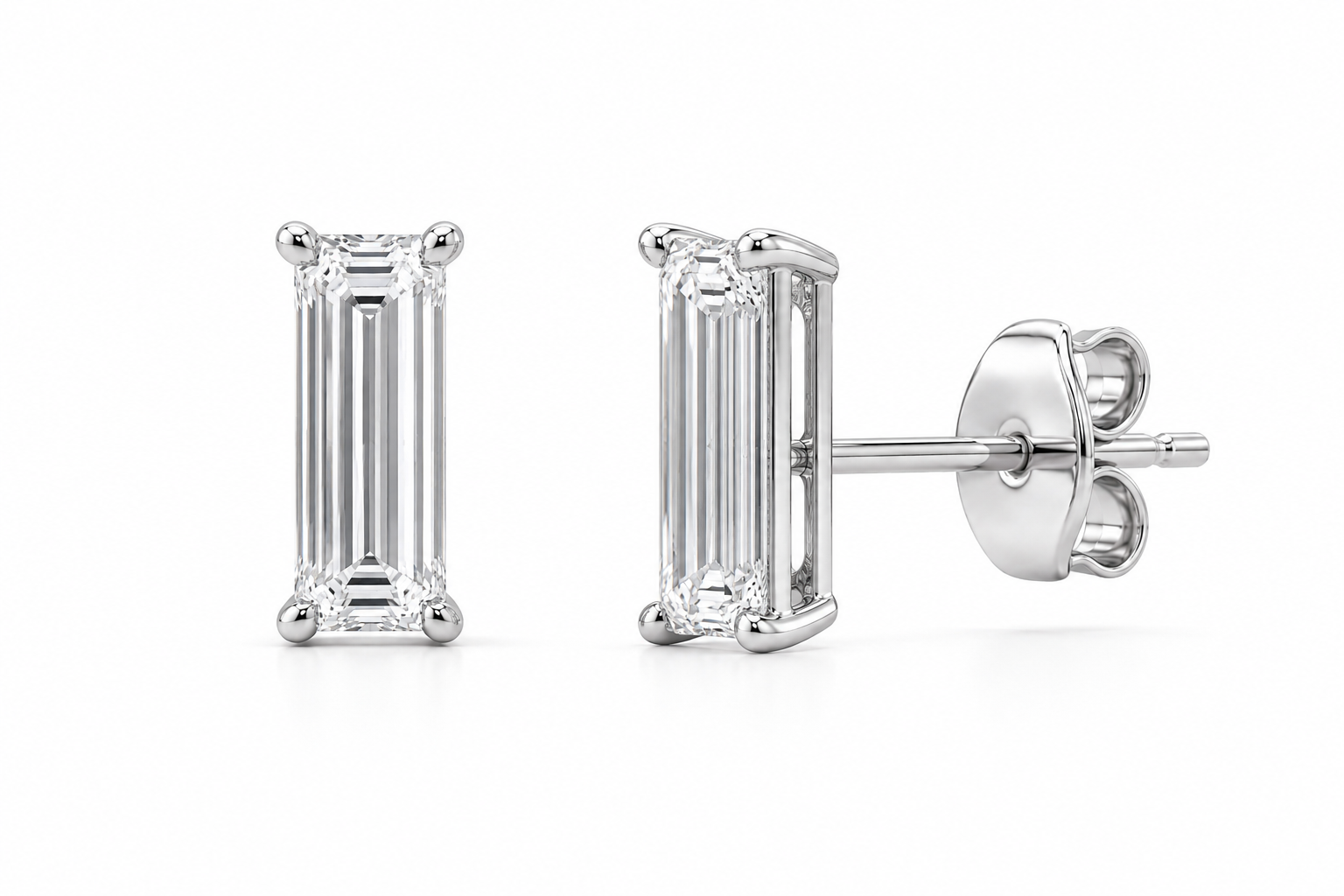 NOVA BAGUETTE DIAMOND STUD EARRINGS