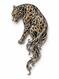 VANA LEOPARD SILVER PENDANT-BROOCH