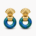 VANTA AZURE MALACHITE FAN DROP EARRINGS