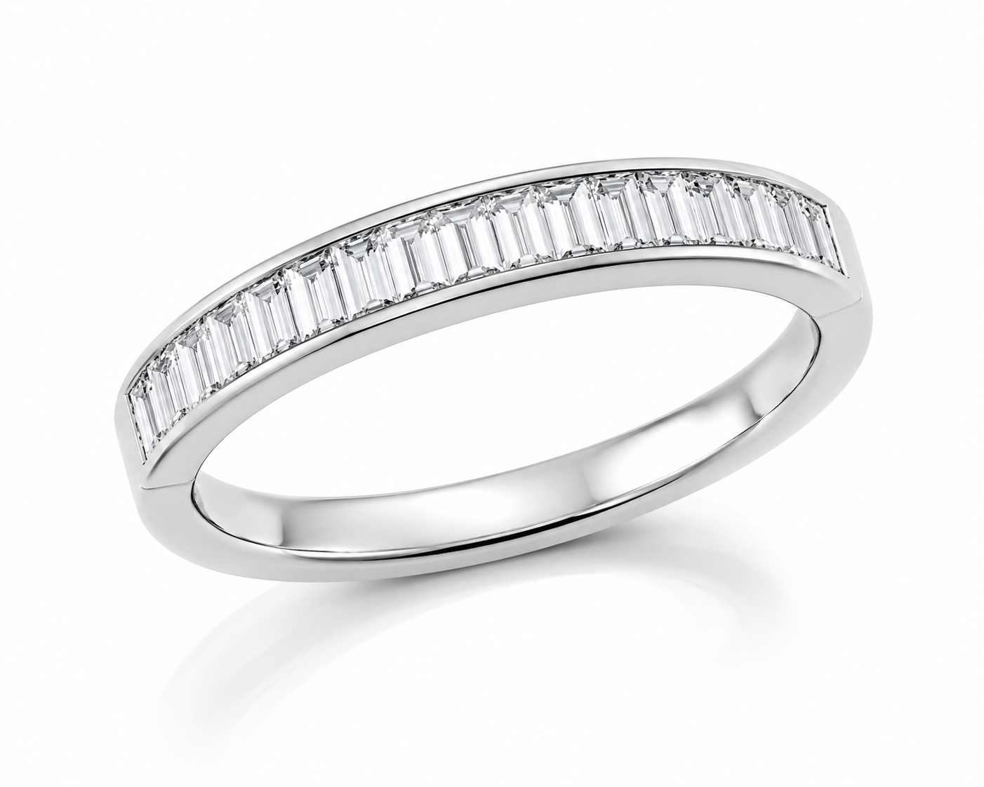 STEP RIVIÈRE BAGUETTE-CUT DIAMOND HALF-ETERNITY BAND