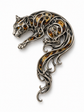 VANA WILD CAT SILVER PENDANT-BROOCH