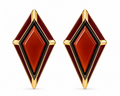KITE Carnelian & Burgundy Enamel Stud Earrings