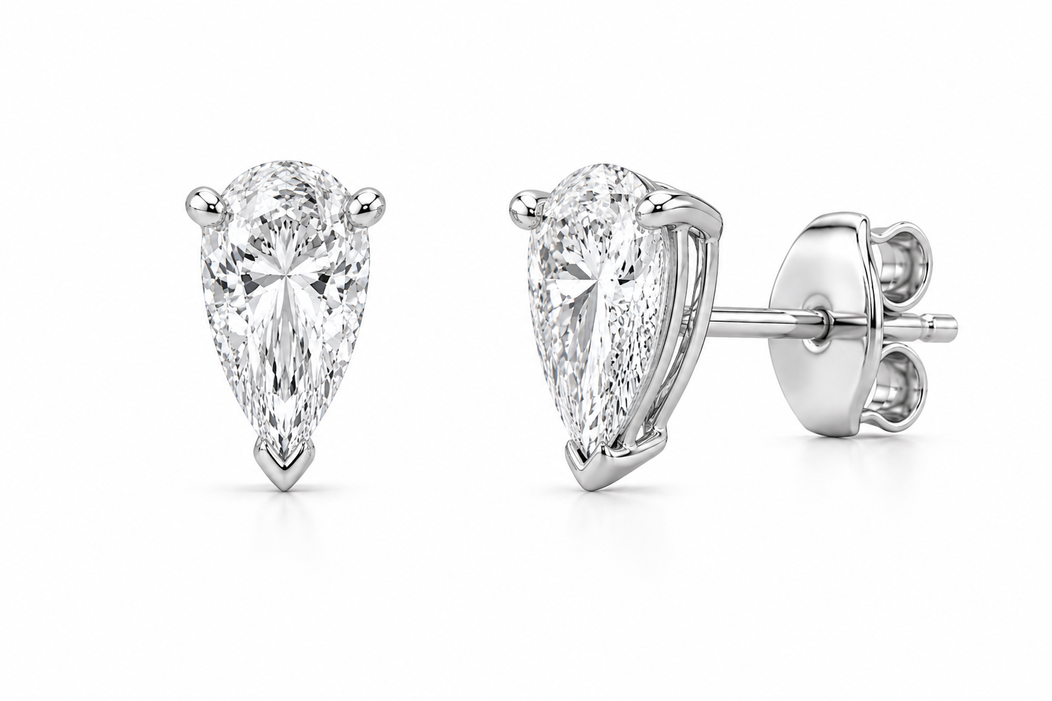 NOVA PEAR DIAMOND STUD EARRINGS