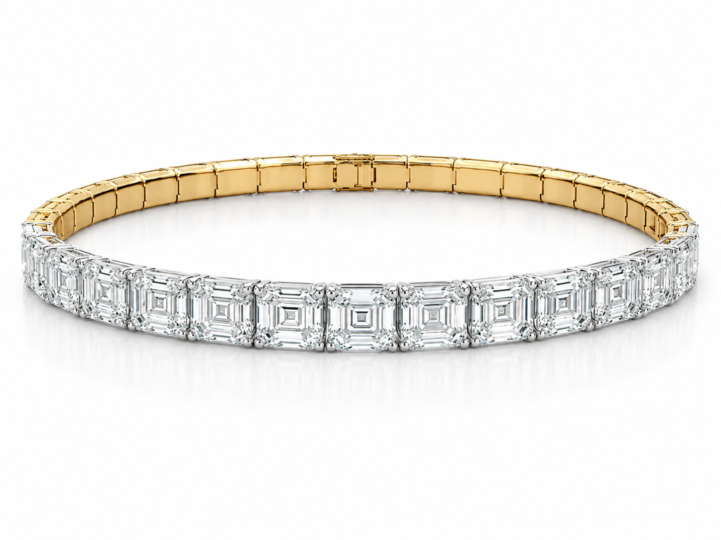 STEP RIVIÈRE TWO-TONE ASSCHER-CUT DIAMOND CHOKER