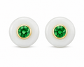 HALO White Jade Emerald Earrings