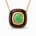 ATLAS Chocolate Enamel & Chrysoprase Pendant in 18KT Yellow Gold