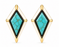 KITE Persian Turquoise & Ivory Enamel Stud Earrings