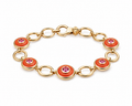 HALO Coral Pink Sapphire Bracelet