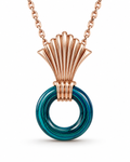 VANTA AZURE MALACHITE ROSE GOLD FAN PENDANT