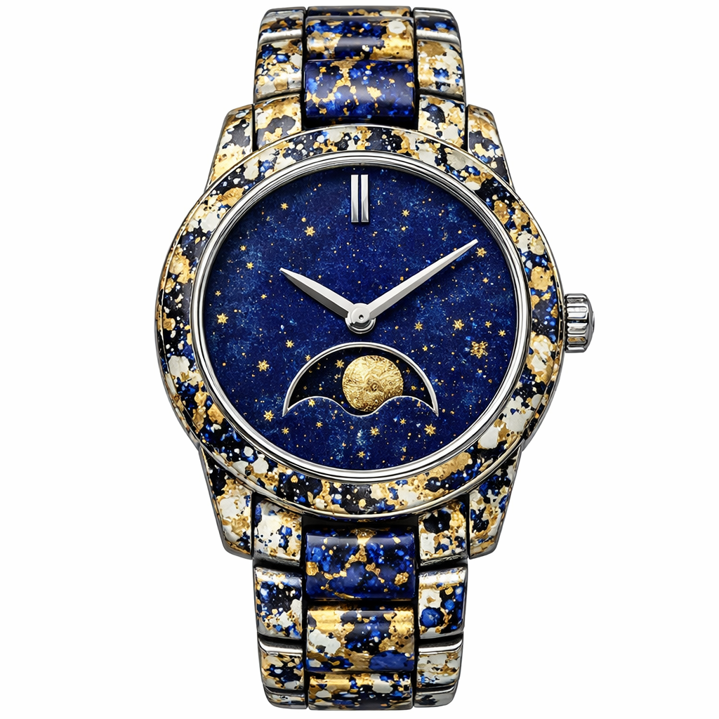 MERIDIAN ROUND ABSTRACT MOONPHASE WATCH