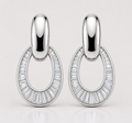 OVALE DIAMOND BAGUETTE DROP EARRINGS