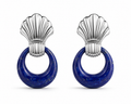VANTA LAPIS PLATINUM FAN DROP EARRINGS