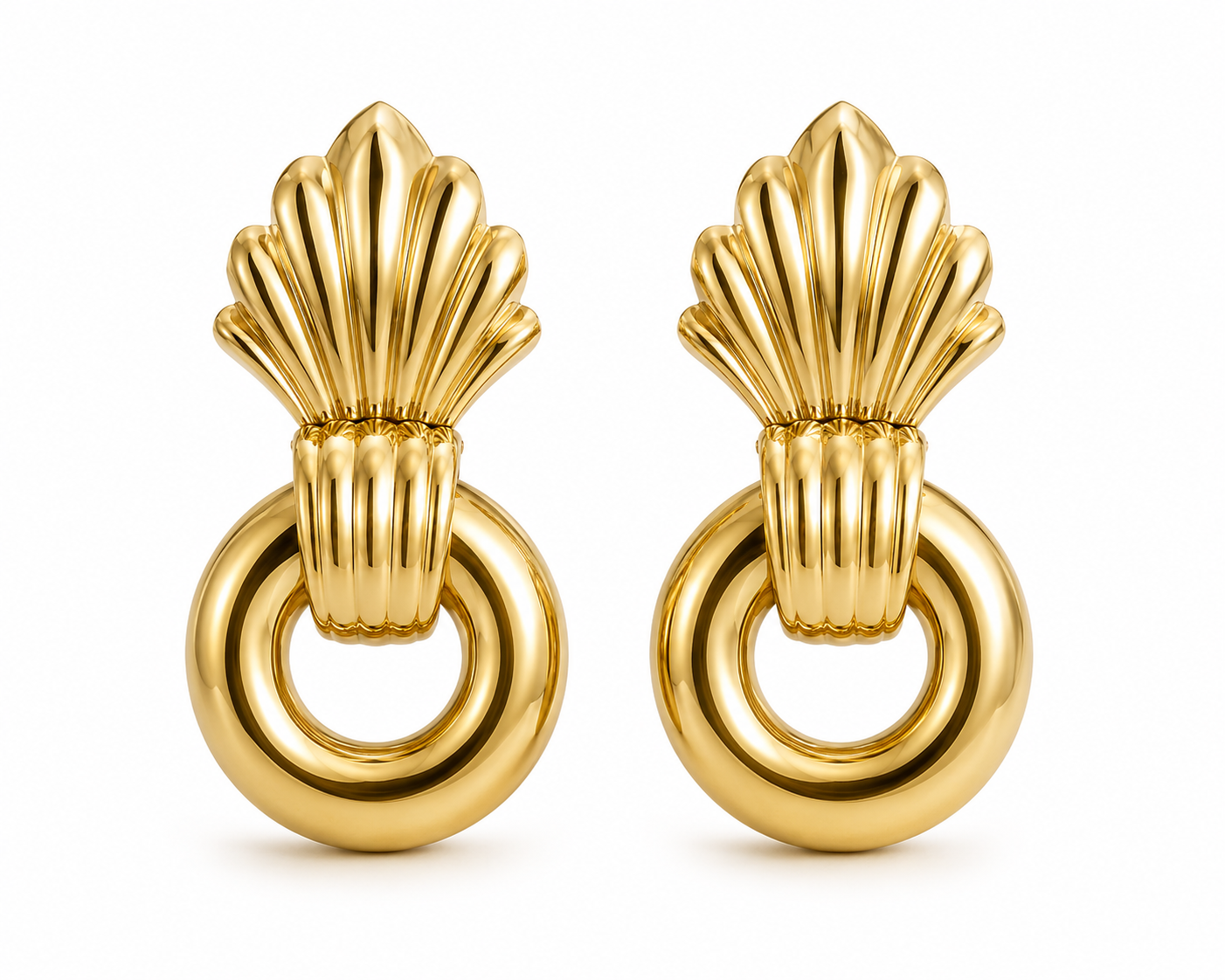 VANTA YELLOW GOLD FAN DROP EARRINGS
