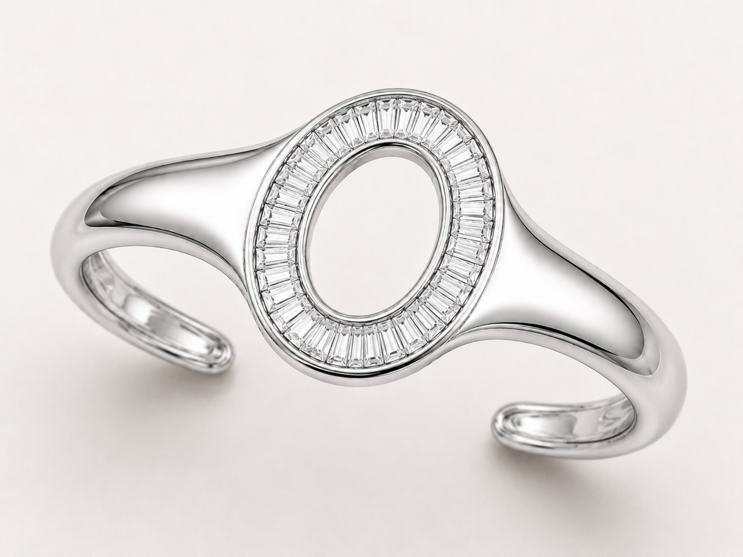 OVALE DIAMOND BAGUETTE CUFF BRACELET