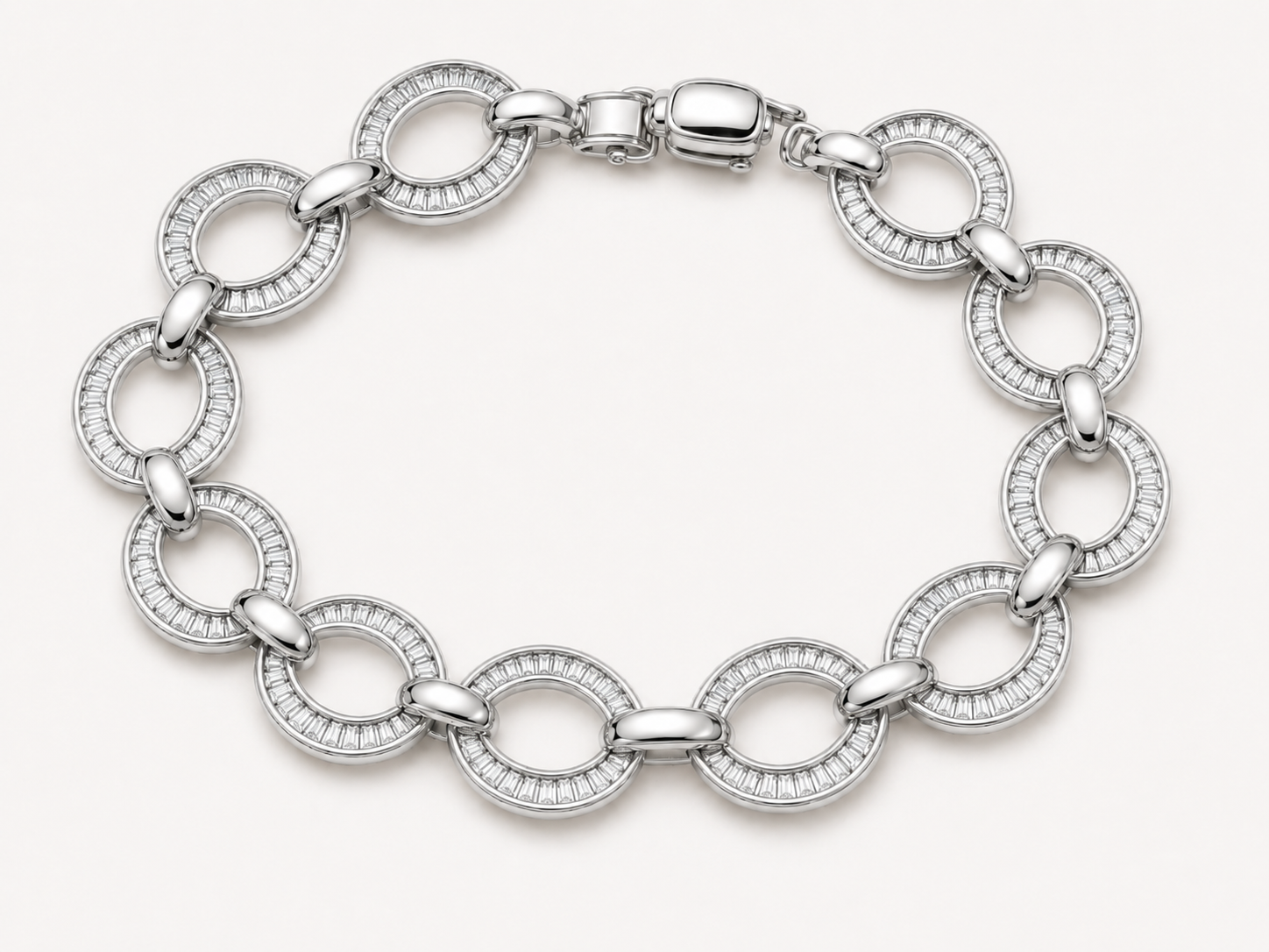 OVALE DIAMOND BAGUETTE LINK BRACELET