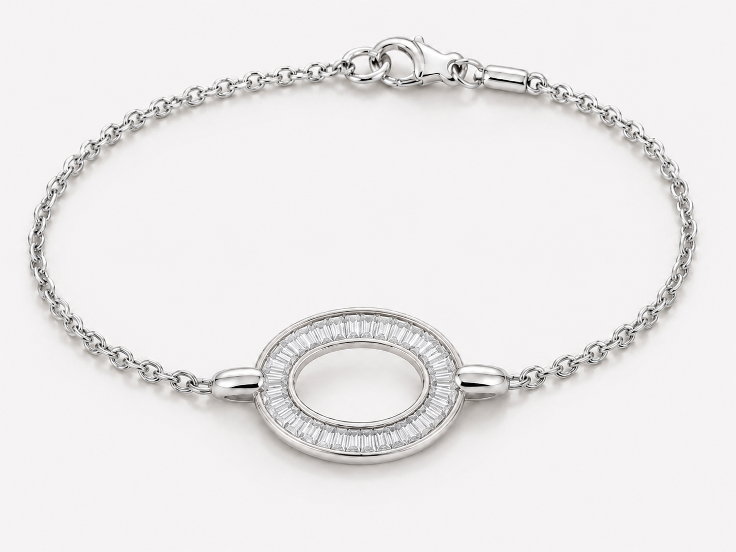 OVALE DIAMOND BAGUETTE CHAIN BRACELET