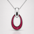 OVALE RUBY BAGUETTE PENDANT