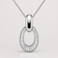 OVALE DIAMOND BAGUETTE PENDANT