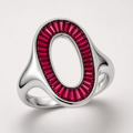 OVALE RUBY BAGUETTE RING
