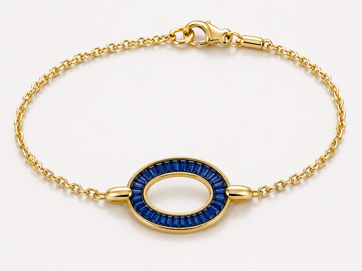 OVALE SAPPHIRE BAGUETTE CHAIN BRACELET