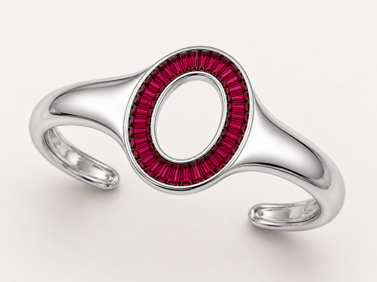 OVALE RUBY BAGUETTE CUFF BRACELET