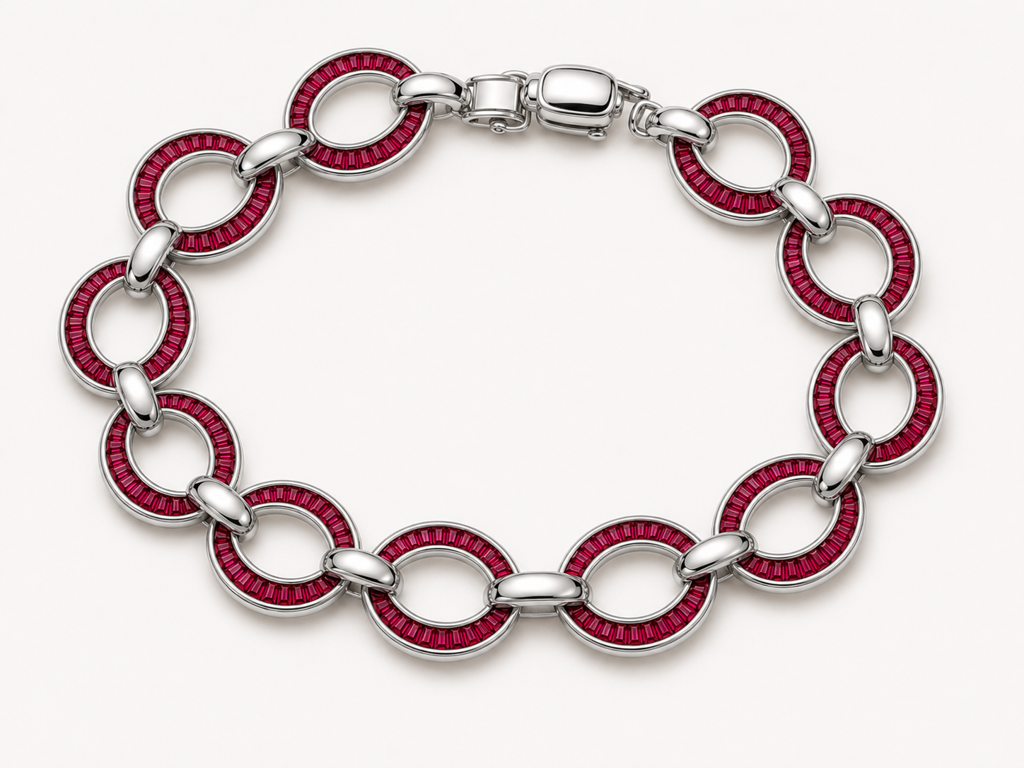 OVALE RUBY BAGUETTE LINK BRACELET