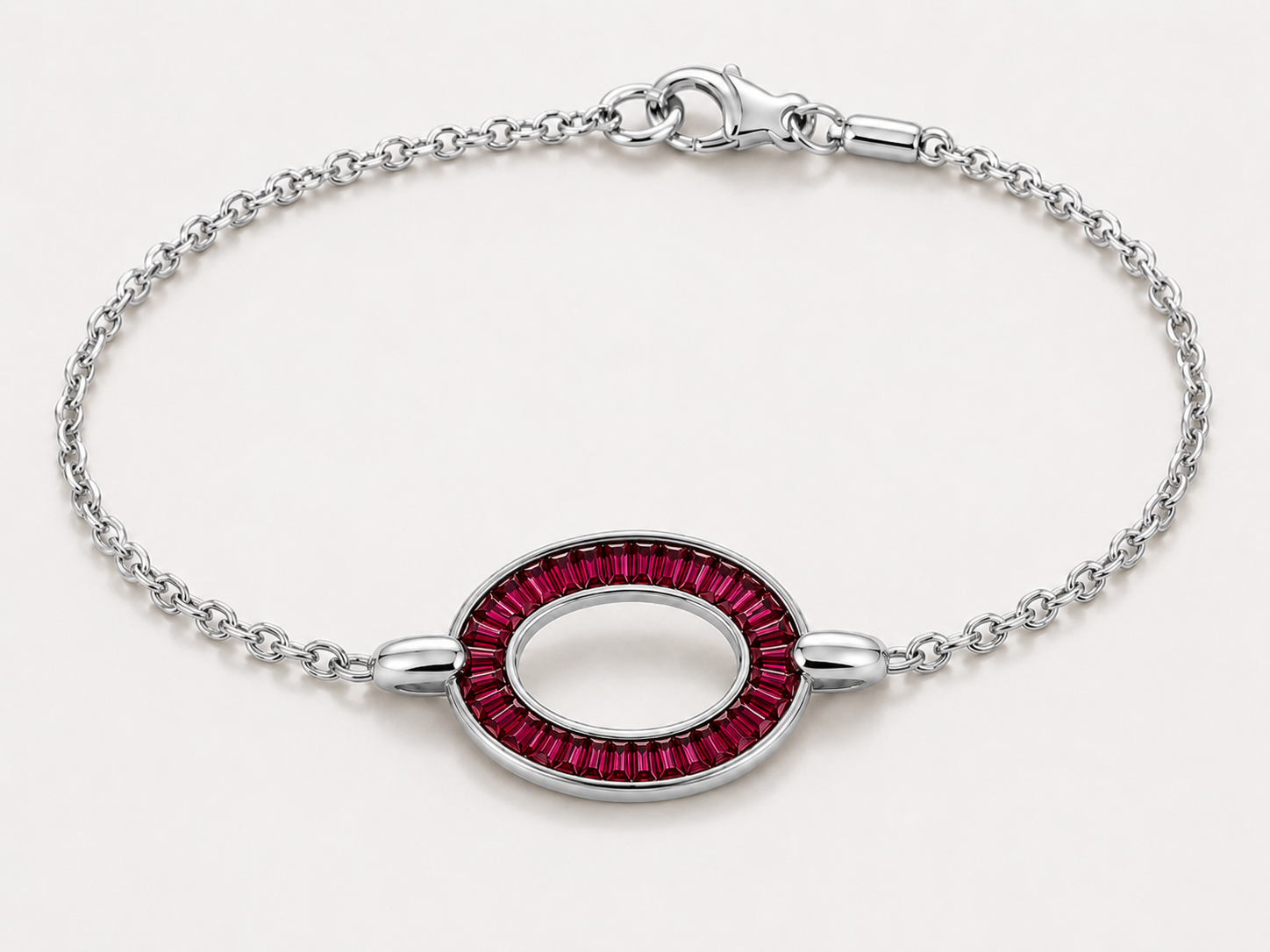 OVALE RUBY BAGUETTE CHAIN BRACELET
