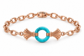 VANTA TURQUOISE ROSE GOLD FAN CHAIN BRACELET