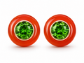 HALO Carnelian Tsavorite Earrings