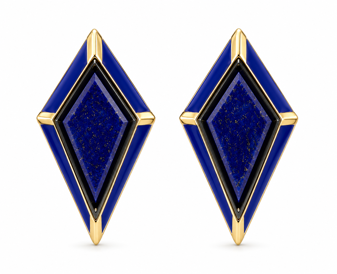 KITE Lapis Lazuli & Cobalt Enamel Stud Earrings