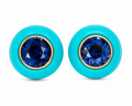 HALO Turquoise Blue Sapphire Earrings