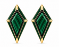 KITE Malachite & Forest Green Enamel Stud Earrings