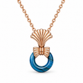 VANTA AZURE MALACHITE ROSE GOLD FAN PENDANT