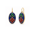 NILAYA LAPIS RUBY EMERALD FLOWER EARRINGS