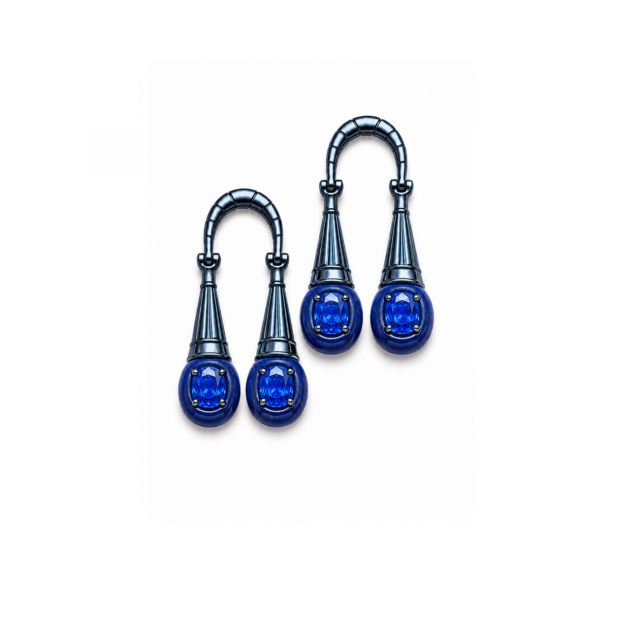 NILAYA LAPIS & BLUE SAPPHIRE DROP EARRINGS